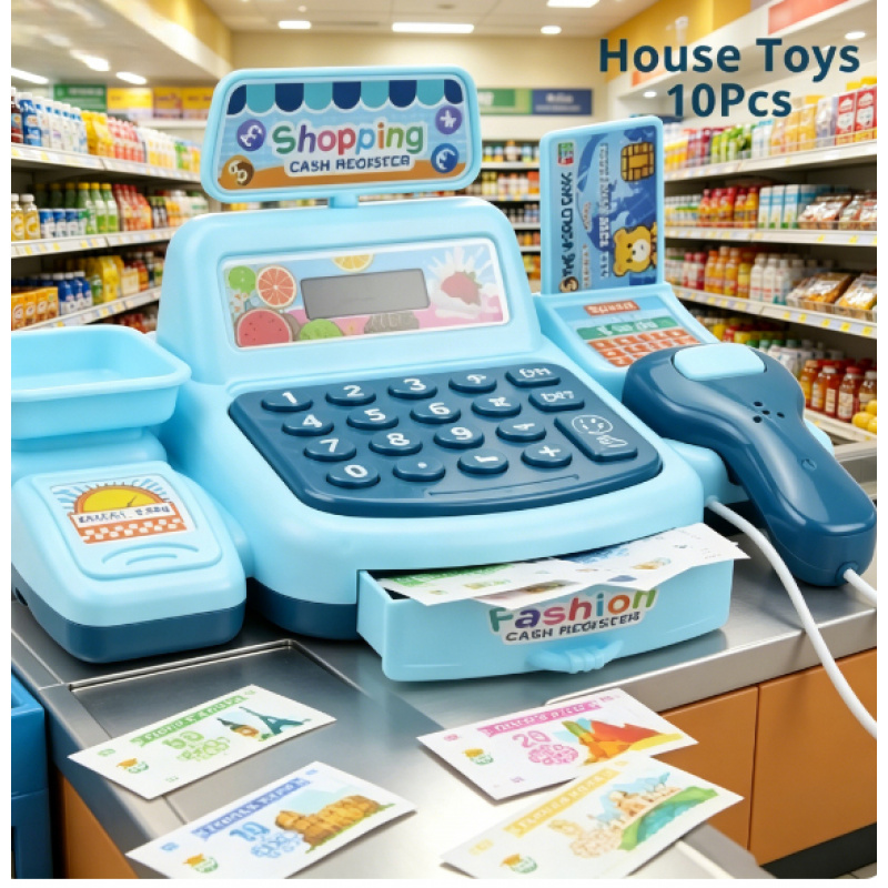 Kids Toys Shop - Pretend Play Supermarket Cash Register Toy