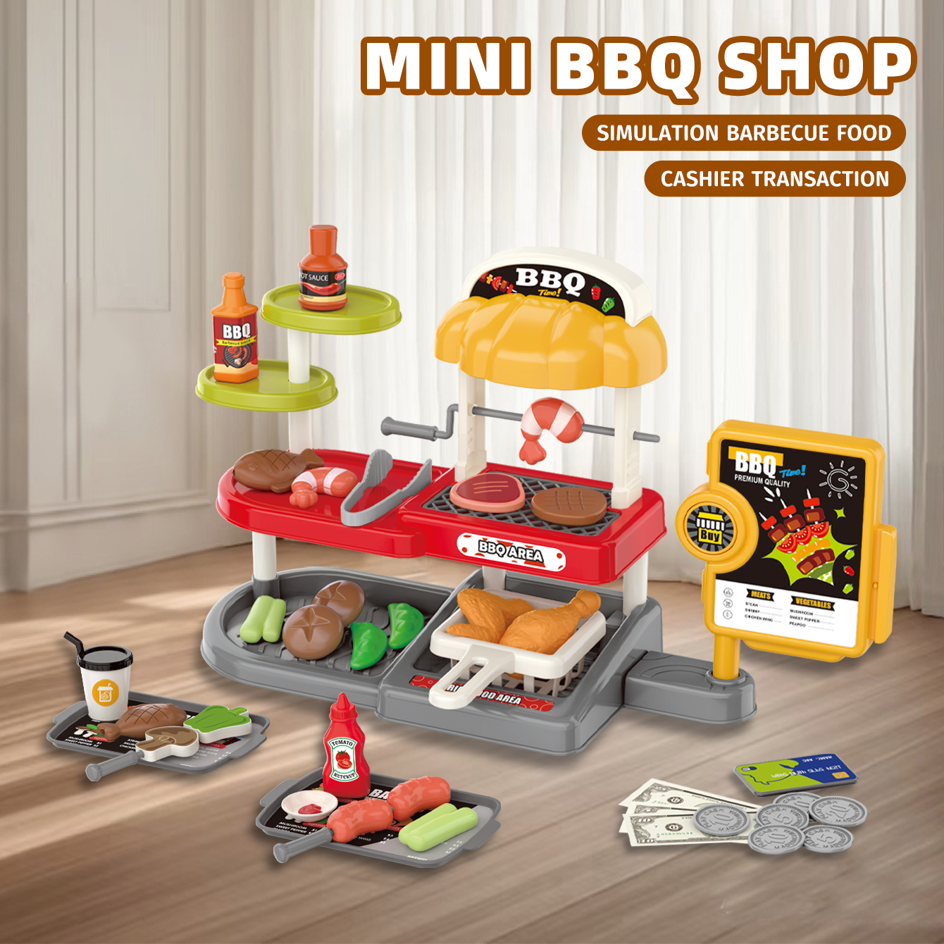 Toy Cash Register - Children's play house toy mini barbecue