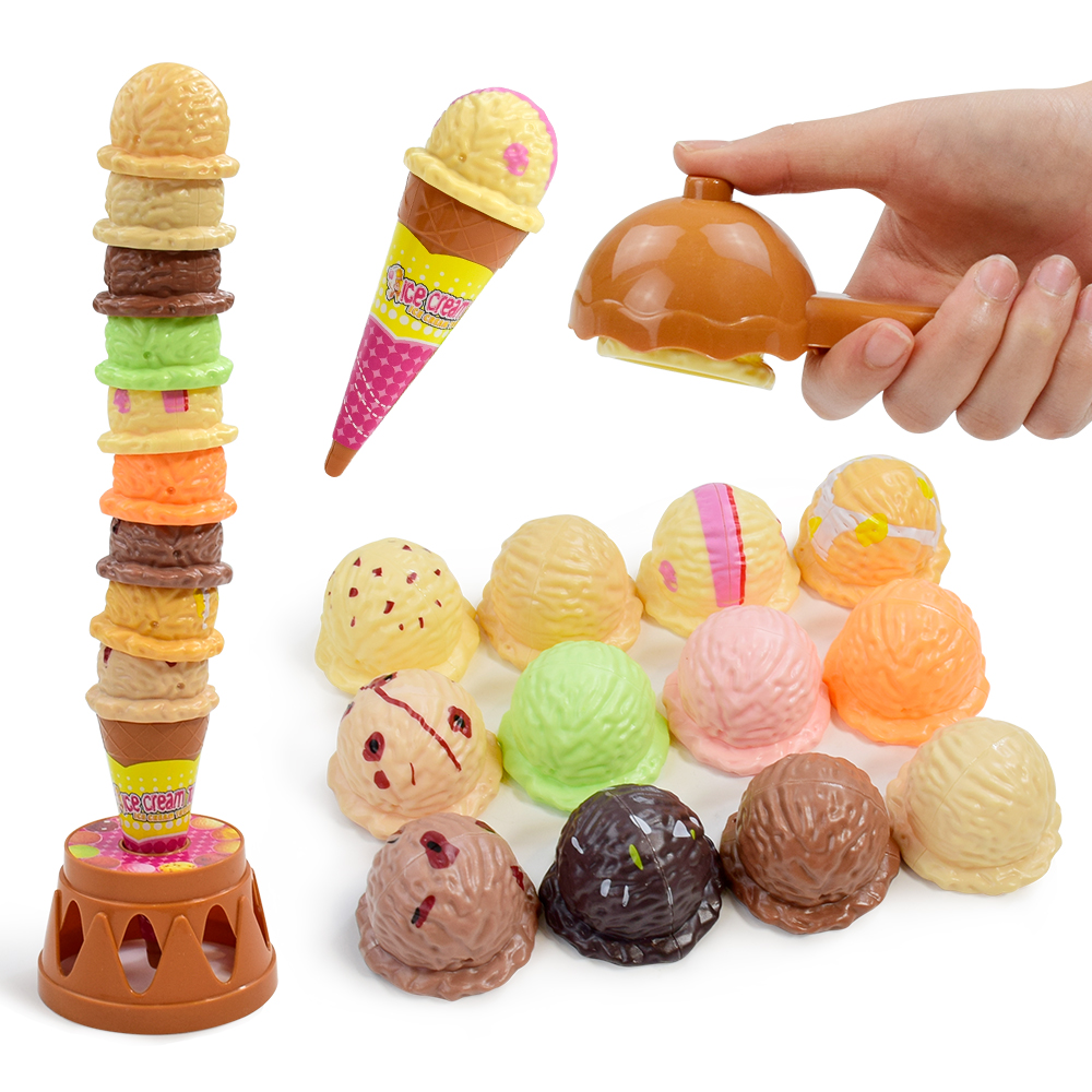 Kids Toys Kitchen Set - Children's Ice Cream Stacking Games Simulated