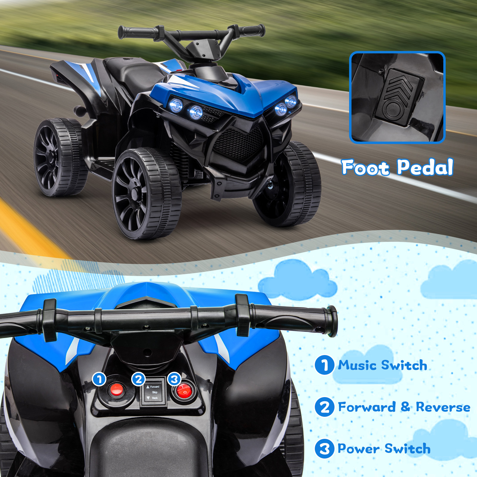 6V Ride On Toys 4-Wheeler Quad - Kids Toys Electric Car incelemesi ve fiyatı