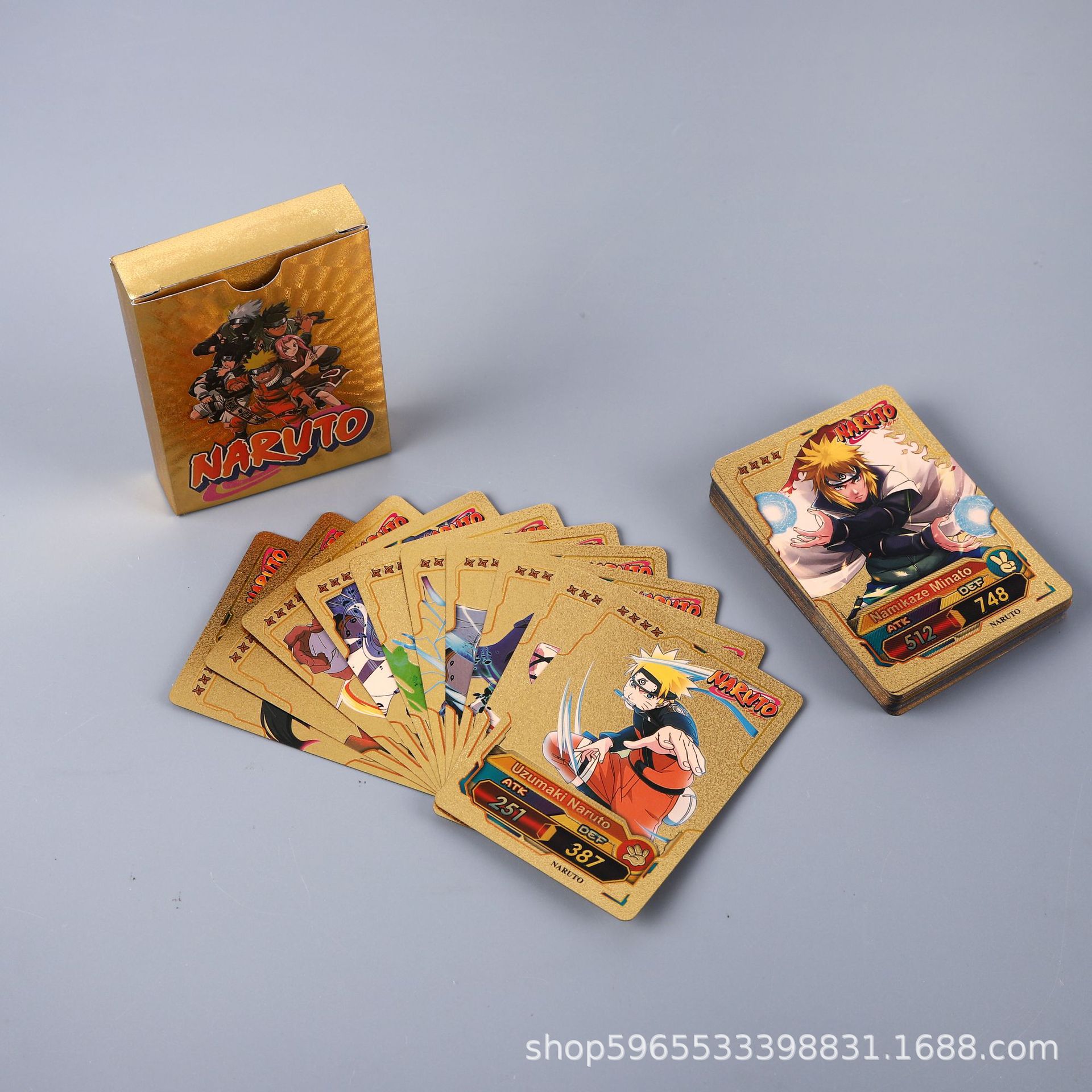 55pcs Naruto Card Gold English - Card Game Kids incelemesi ve fiyatı