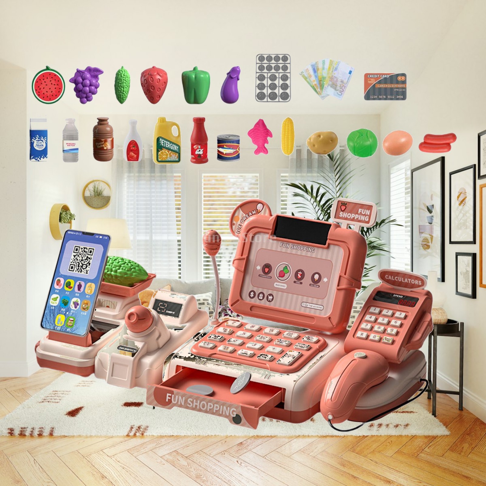Supermarket Store Toys Cash Re - Toy Cash Register incelemesi ve fiyatı
