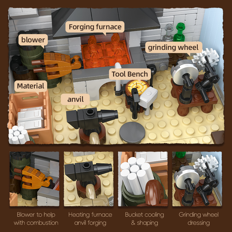 2718PCS Retro Blacksmith Shop  - Kids Toys Shop incelemesi ve fiyatı