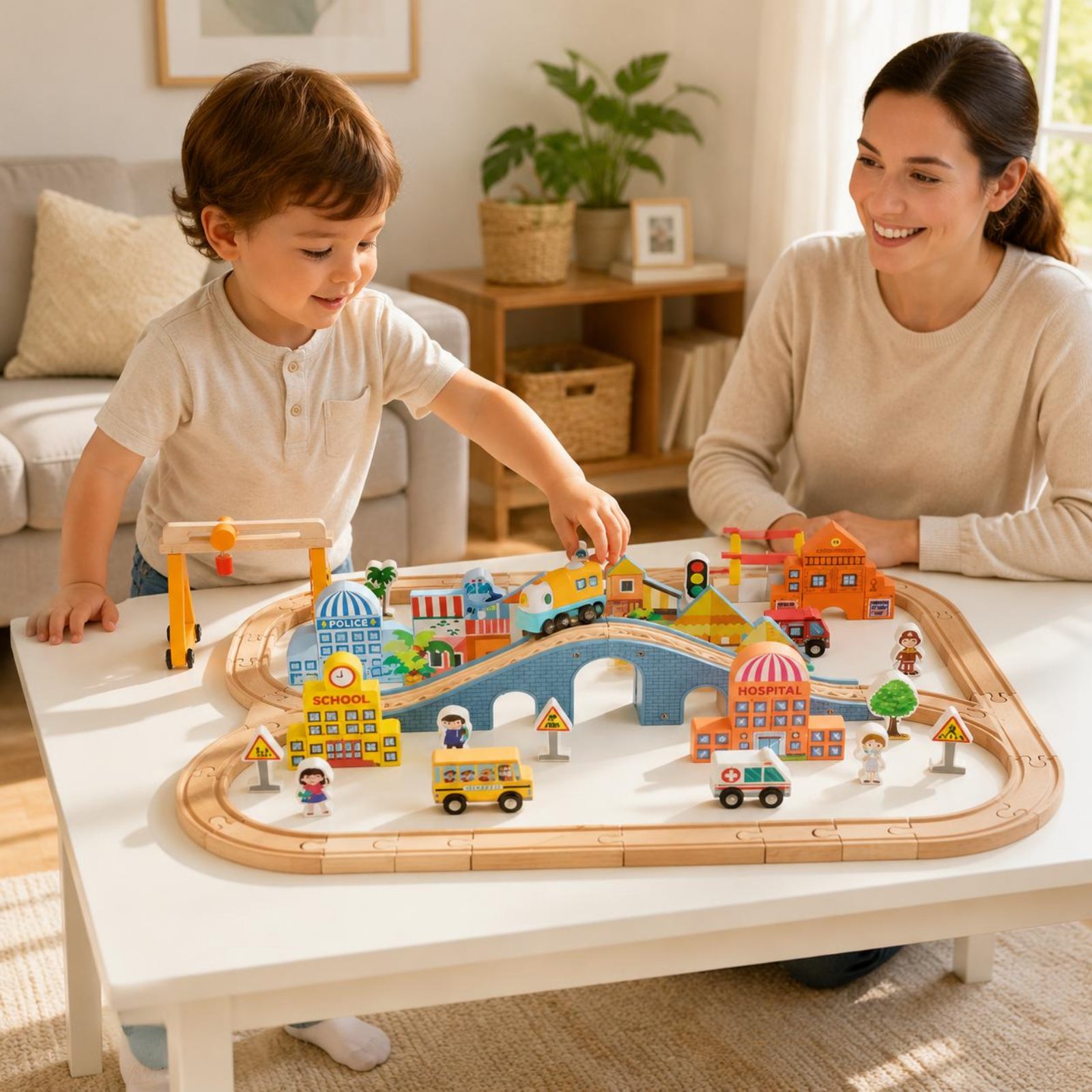 Wooden Train Set Educational W - Kids Toys Brand incelemesi ve fiyatı