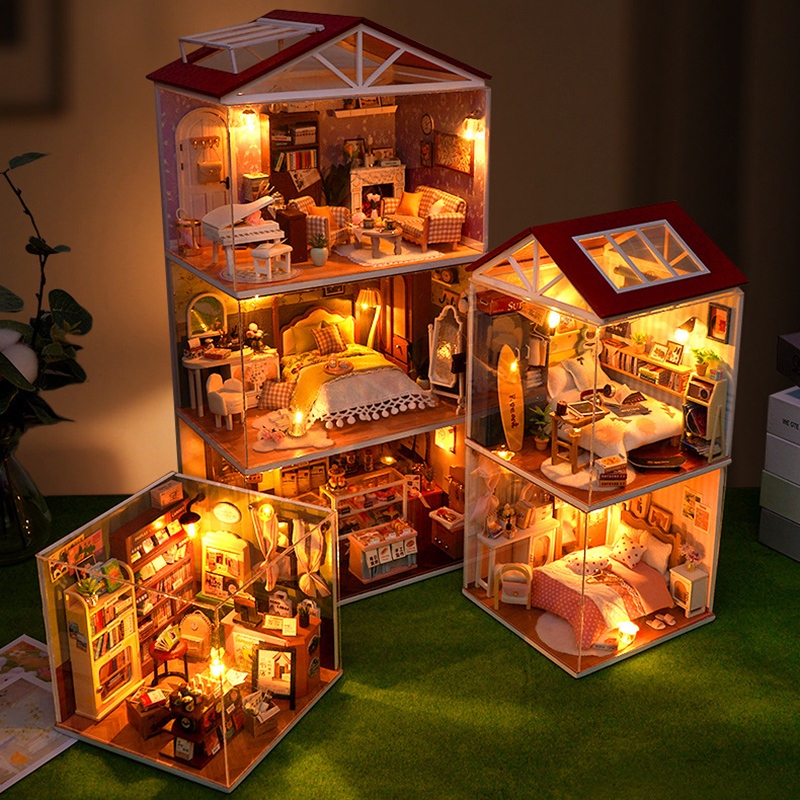 DIY Wooden Dollhouse Mini Bedr - Kids Toys Kitchen Set incelemesi ve fiyatı